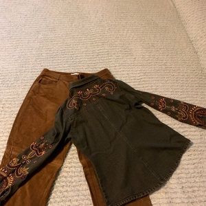 Jean Jacket and Suede Pants set